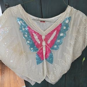 Vintage Sequin Butterfly Top